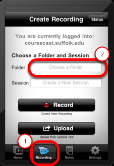 ITS - Information Technology Services > Recording with CourseCast - Mobile > choosefolder.png