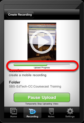 ITS - Information Technology Services > Recording with CourseCast - Mobile > pause_upload.png